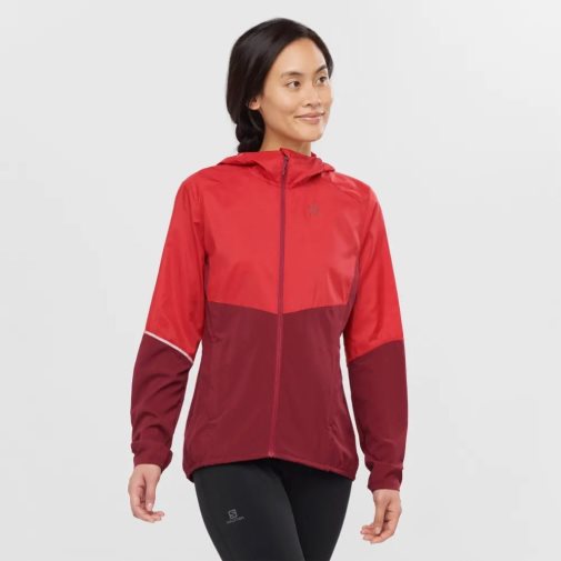 Salomon Agile Wind Women's Shell Jackets Red | CA 40U93